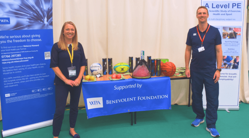 Acting Head of Sport Stewart Wright, with Rebecca Howard of WPA.