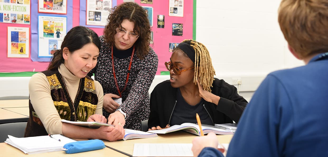 Adult Education tutor and students French Beginners Level 3