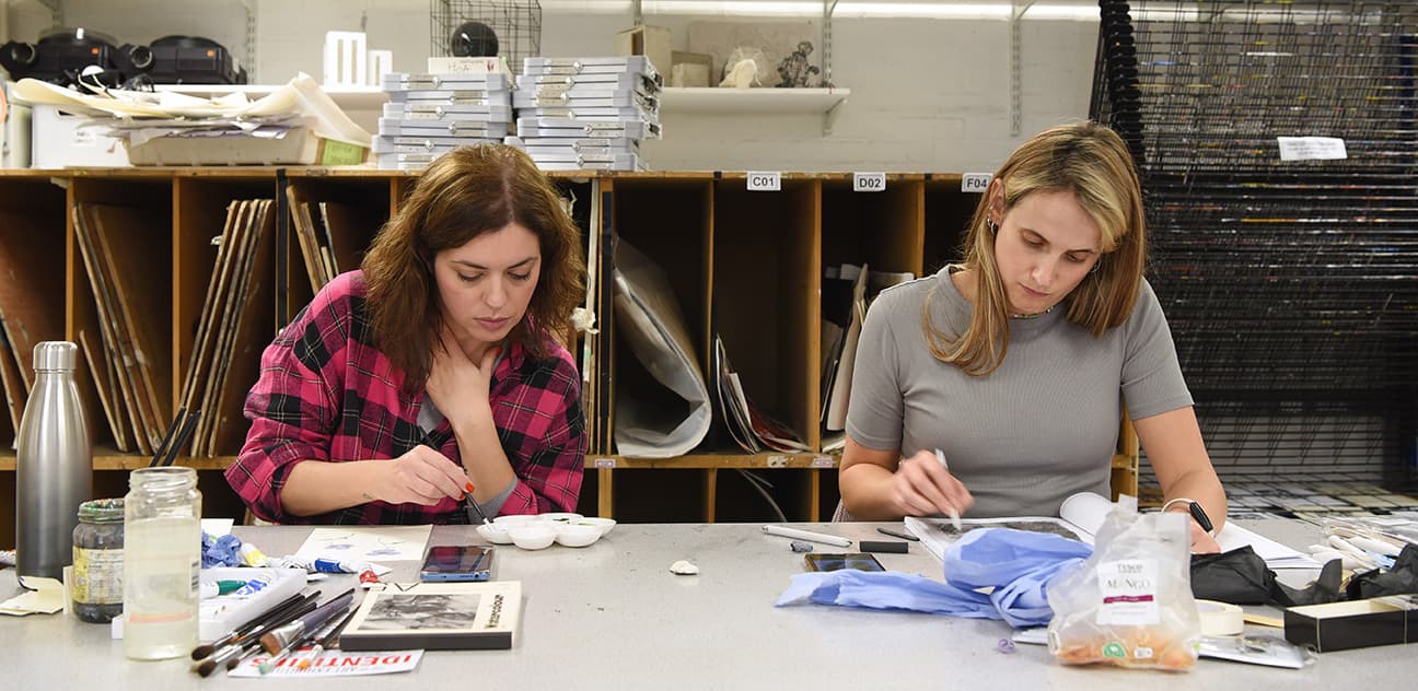 Adult Education students painting