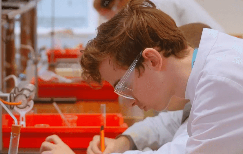 Student conducting experiment