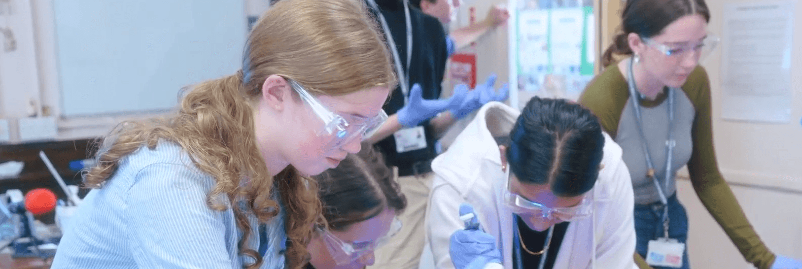 Class doing an experiment