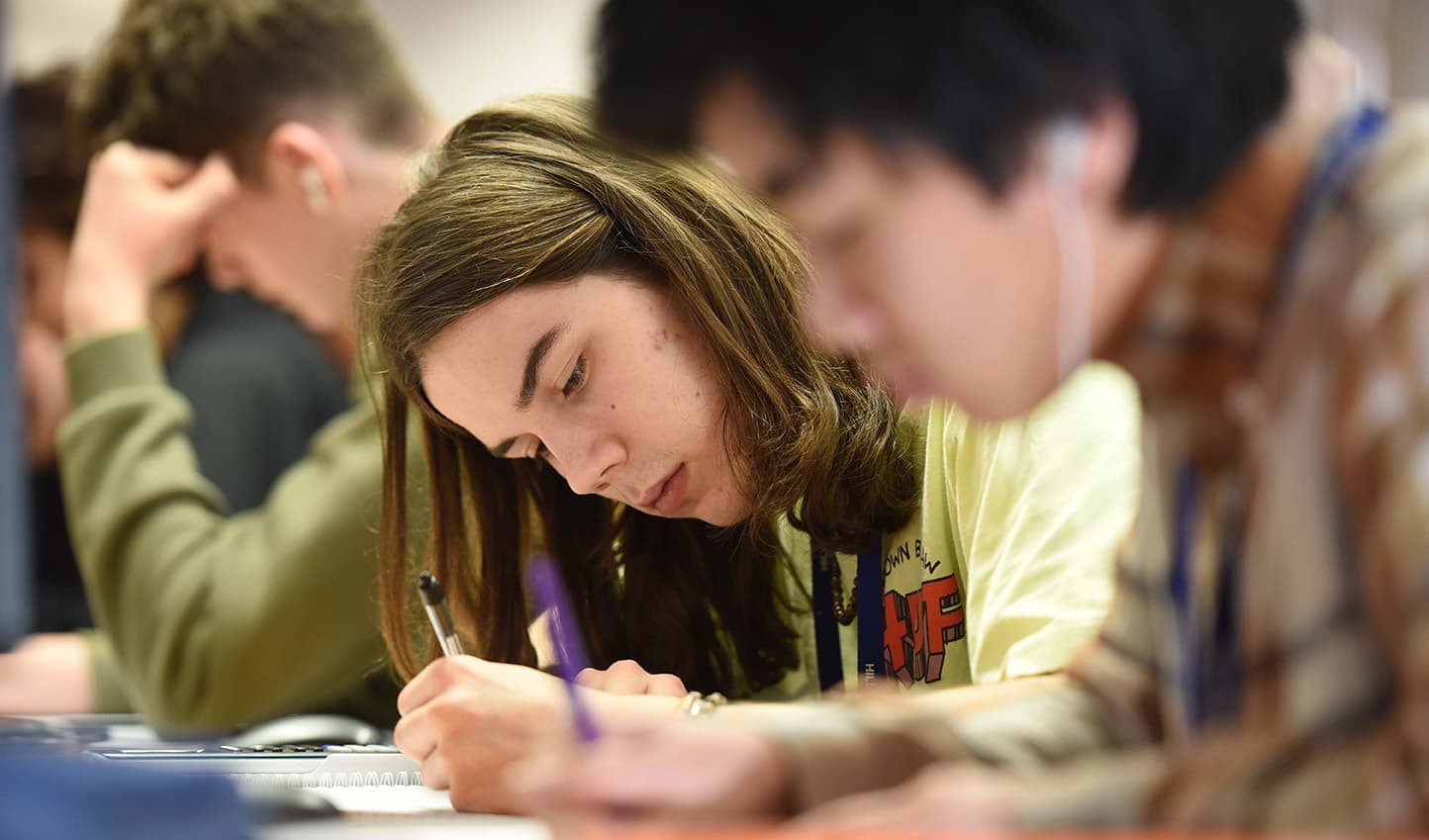 Student studying