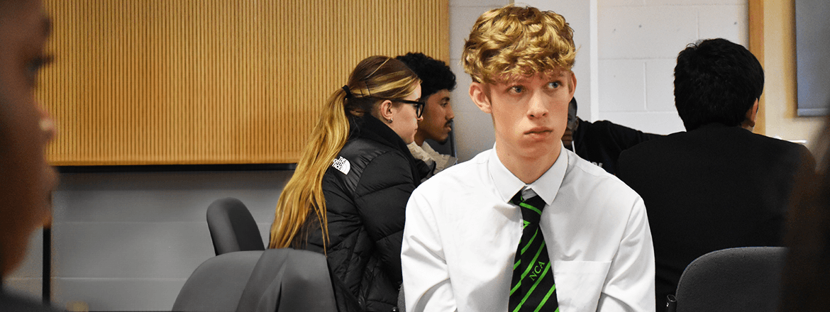 North Cambridge Academy Students Visit Hills - Student Listening