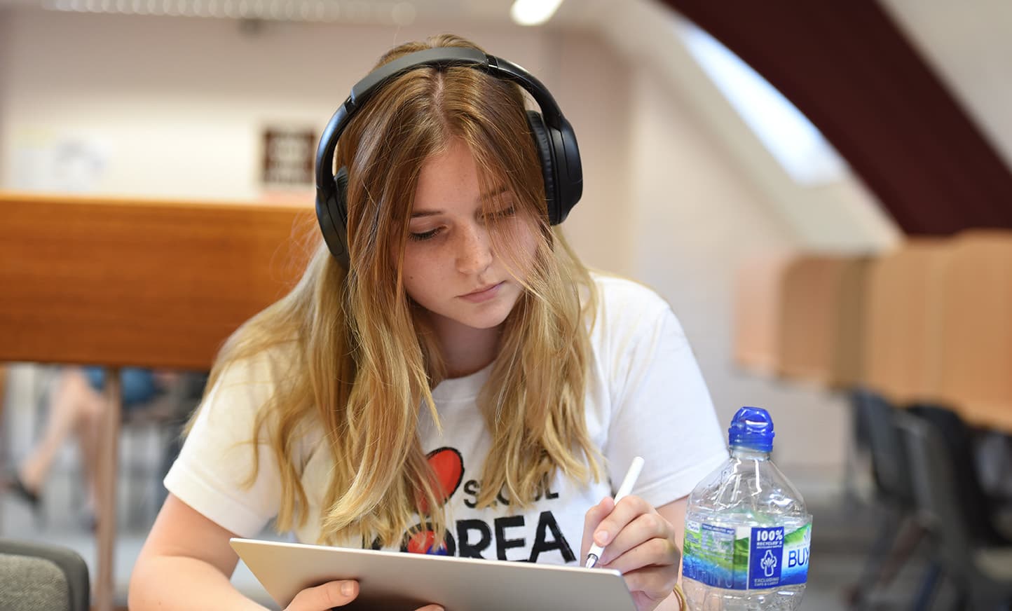 Student wearing headphones